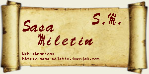 Saša Miletin vizit kartica